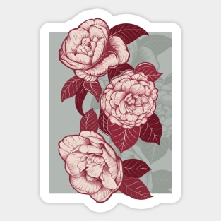 Peonies in colors Sticker